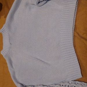 Forever 21 Blue Knitted Cropped Sweater